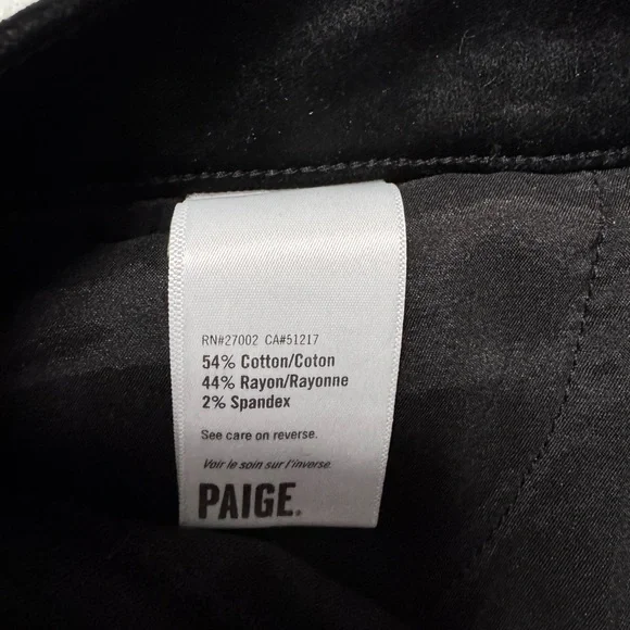 Paige Cindy Straight Pant 29 Black Velvet - Picture 10 of 12
